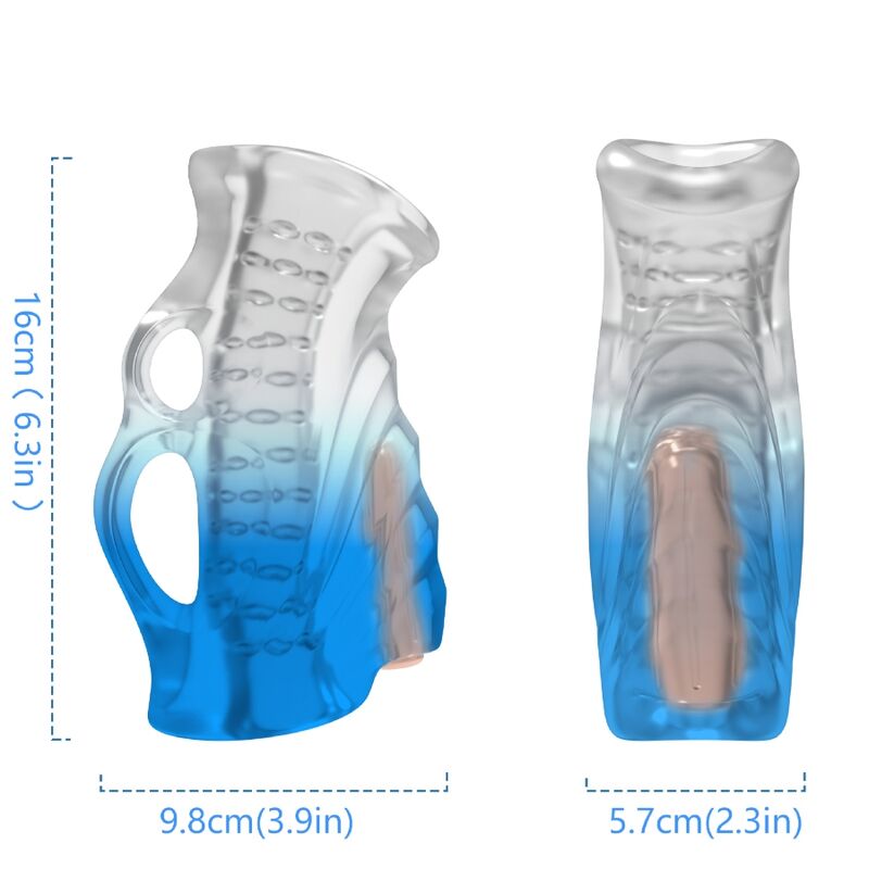 Masturbateur Masculin Vibrant Doigt Bleu Gradient - Armony