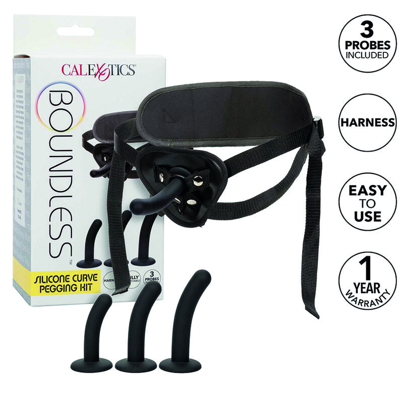 Harnais Strap-On Boundless Kit 3 Sondes Courbes - CalExotics