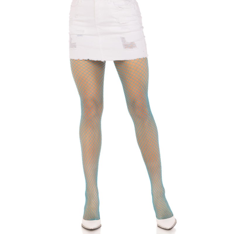 Collants Résille Lycra Bleu Fluo Taille Unique - Leg Avenue