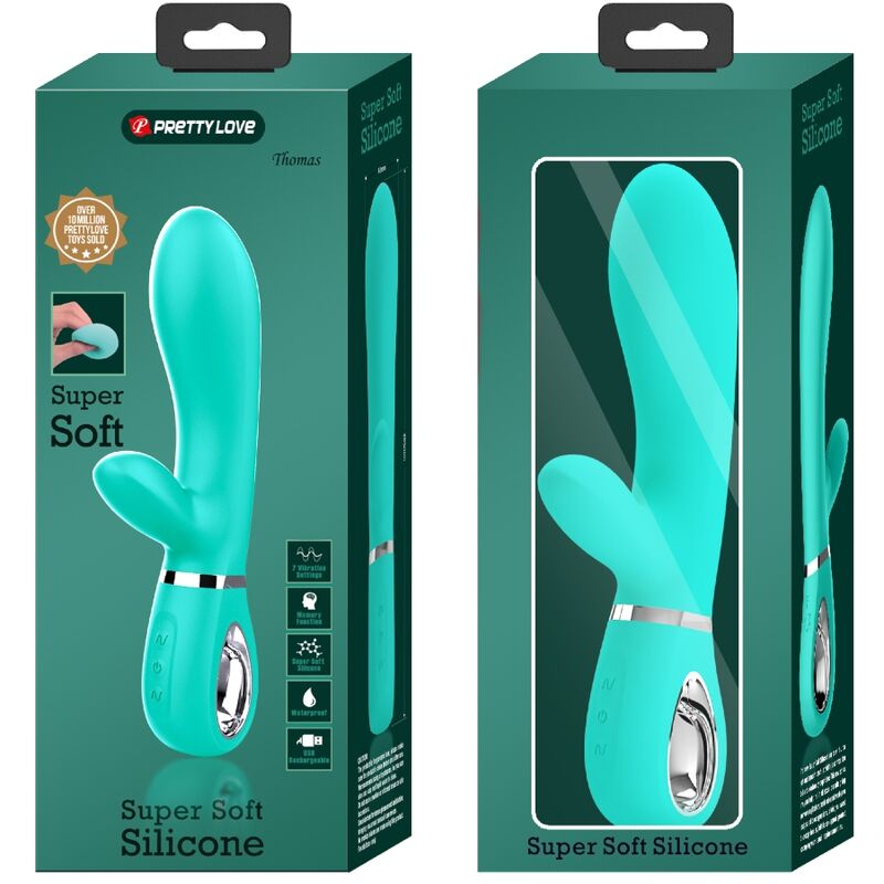 Vibrateur Rabbit Thomas Vert Aqua - Pretty Love - PRETTY LOVE FLIRTATION