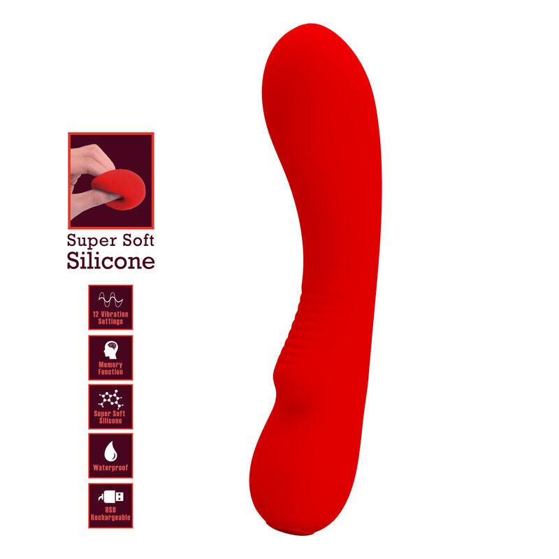 Vibrateur Rechargeable Prescott Rouge - Pretty Love