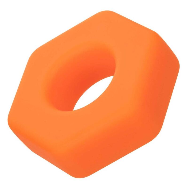 Anneau Pénien Alpha Liquid Silicone Prolong Sexagon Orange - CalExotics