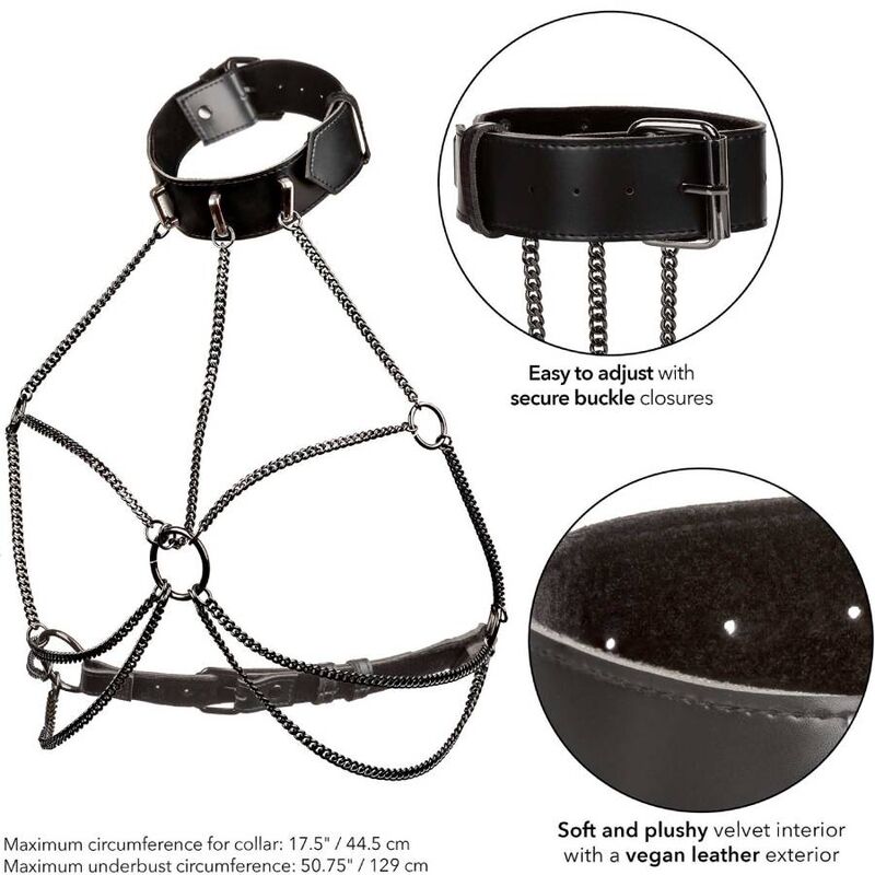 Harnais Collier Multi-Chaînes Euphoria Taille Plus - CalExotics