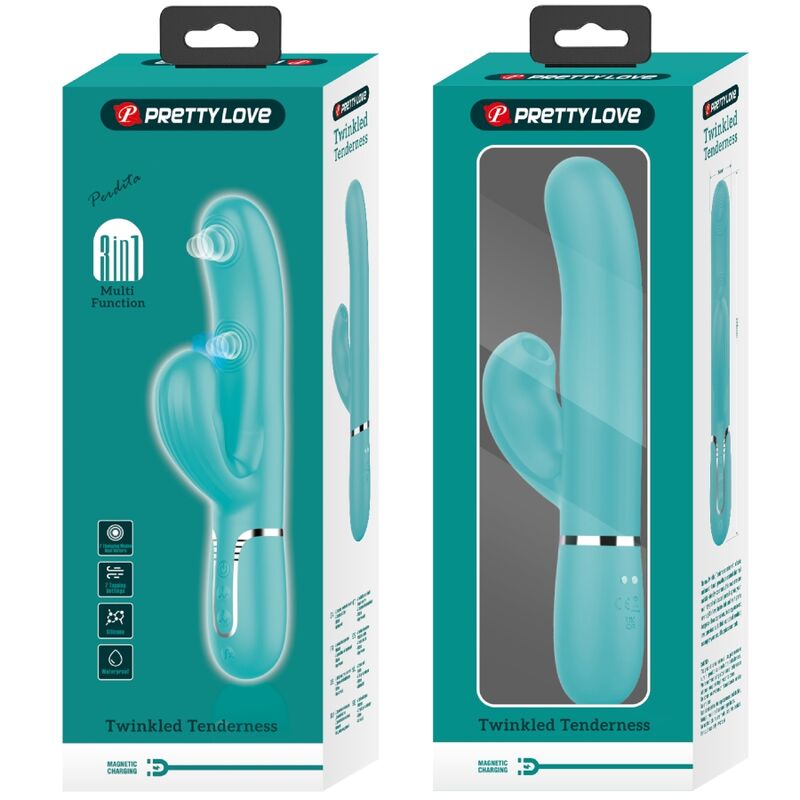 Vibromasseur Rabbit Pretty Love Point G et Clitoris Bleu