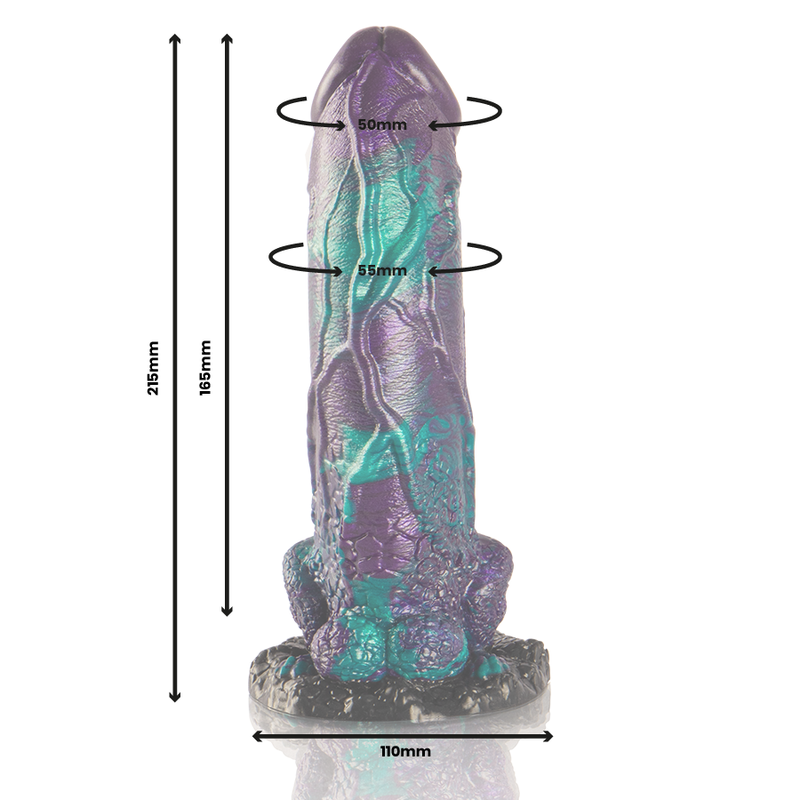 Gode Fantasy Écailleux Double Plaisir – Grande Taille - Basilic - Epic