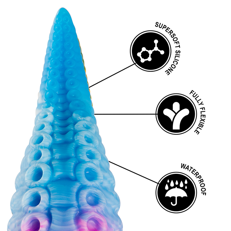Gode Fantasy Tentacule Bleu Phorcys, Grande taille & Sensuel - Epic