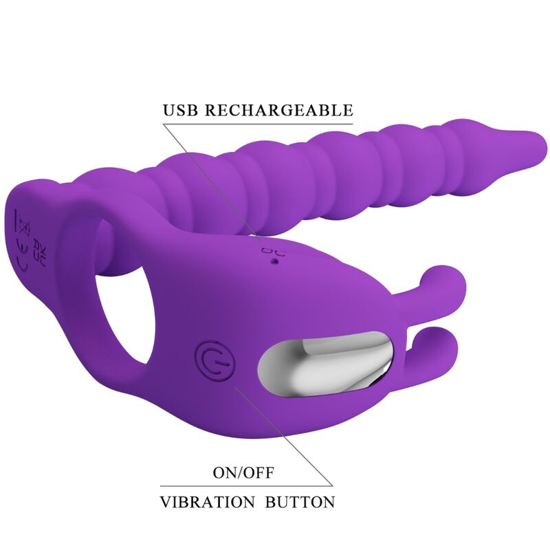 Anneau Pénien Vibrant Blackney avec Plug - Pretty Love - PRETTY LOVE