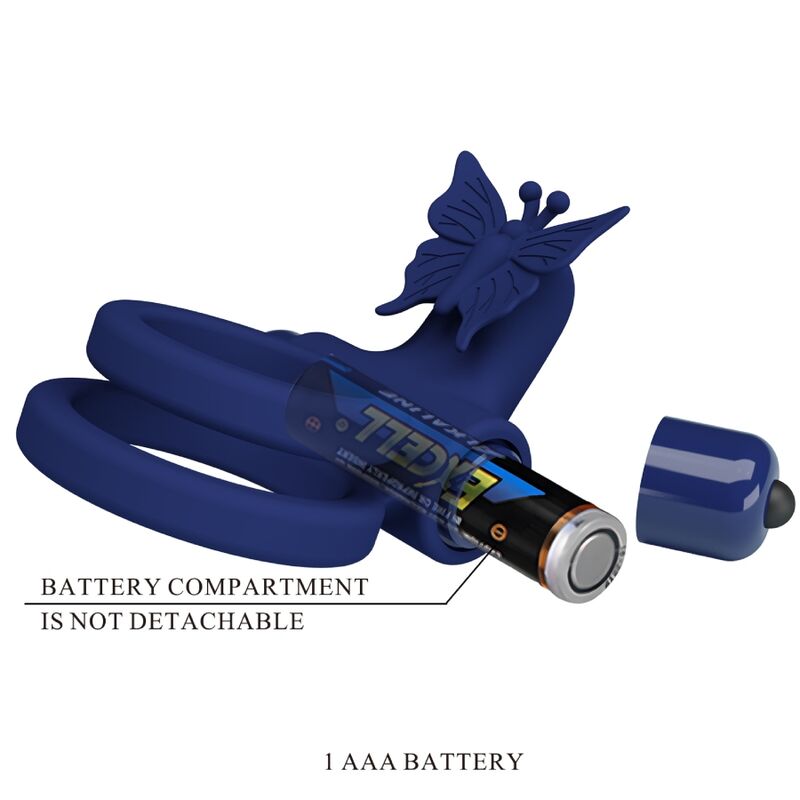 Anneau Vibrant Double Jamele Papillon Bleu - Pretty Love
