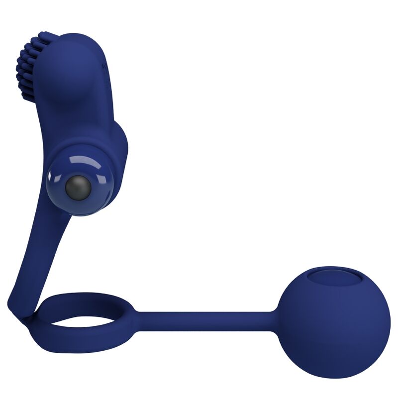 Anneau Pénien Vibrant Remington Double Stimulation Bleu - Pretty Love