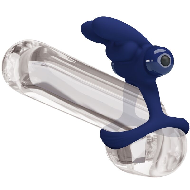 Anneau Pénien Vibrant Francisco Double Lapin Bleu - Pretty Love