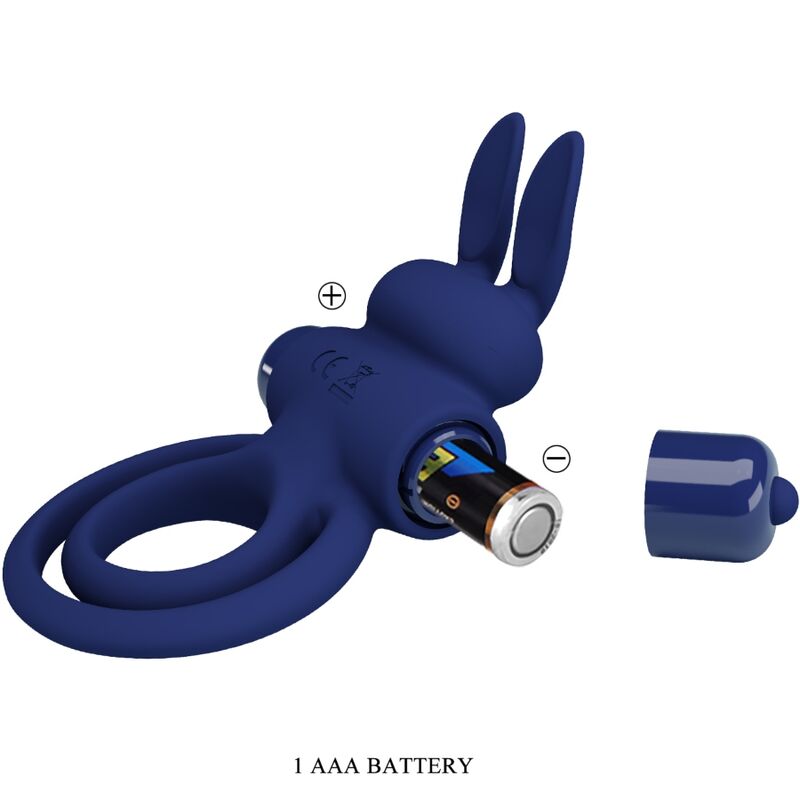 Anneau Pénien Vibrant Darey Double Lapin Bleu - Pretty Love