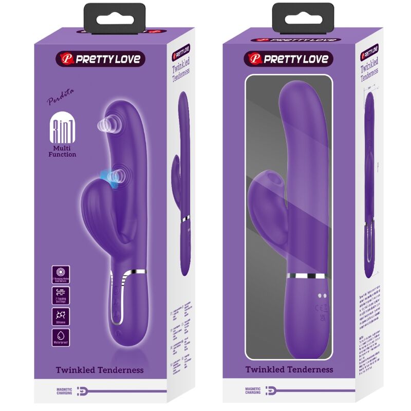 Vibromasseur Rabbit Double Stimulation 3 en 1 Violet - Pretty Love