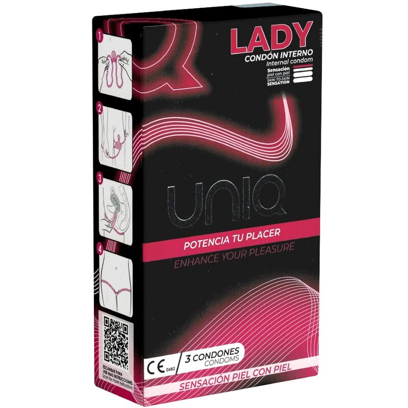 Préservatif féminin Uniq Lady sans latex avec dentelle - Uniq - UNIQ