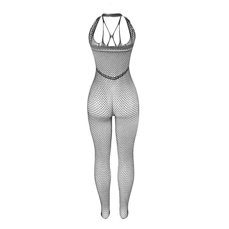 Bodystocking Résille Long à Bretelles Noir - Subblime - SUBBLIME BODYSTOCKINGS