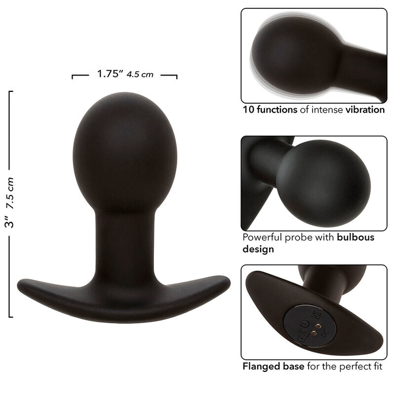 Plug Anal Vibrant Rock Bottom 10 Vibrations Noir - CalExotics