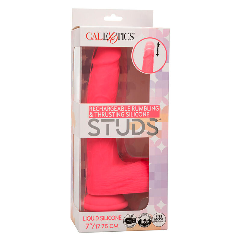 Gode Vibrant Studs Réaliste 10 Vibrations Rose - CalExotics