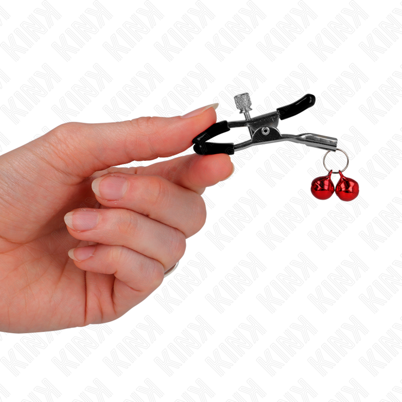 KINK – Pince à Seins réglables avec Double cloche Rouge