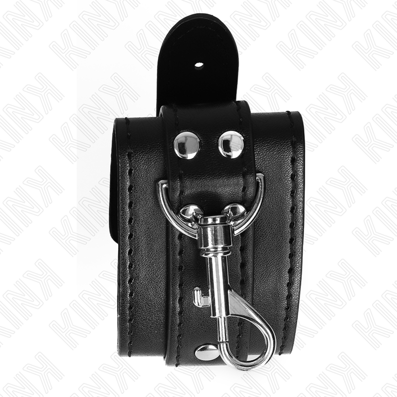 Menottes Cuir Verrouillables Dungeon Noir Ajustables - KINK - KINK WRIST RESTRAINT