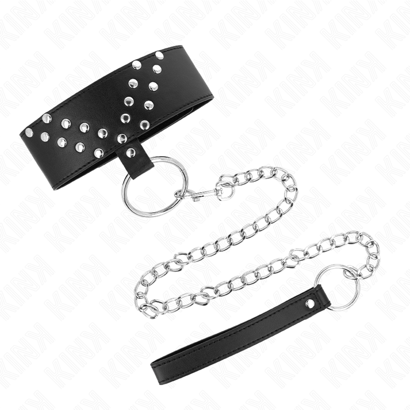 Collier BDSM avec Laisse 65cm Réglable 36-43cm - KINK - KINK COLLAR & GAG