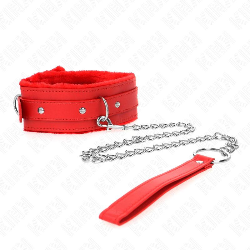 Collier avec laisse rouge 36-42 cm x 5,5 cm - Kink - KINK COLLAR & GAG