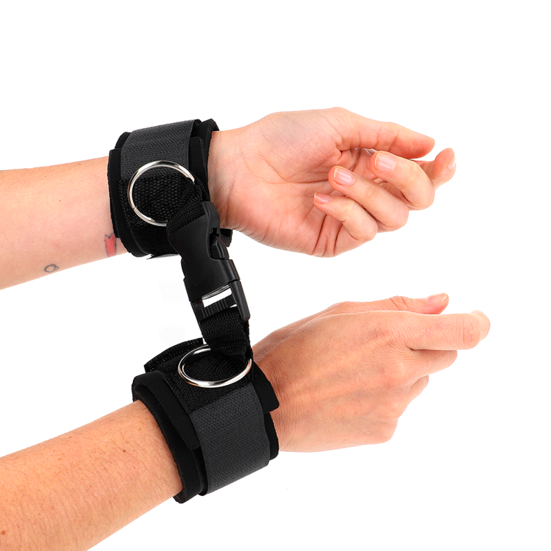 Menottes Néoprène Réglables Noires 22-34cm - KINK - KINK WRIST RESTRAINT