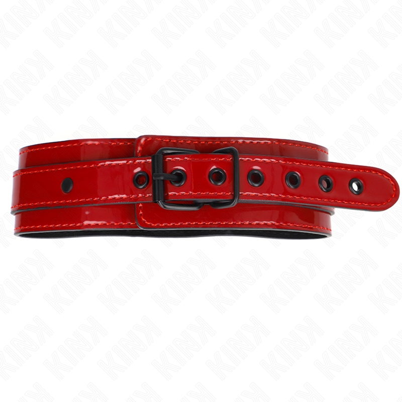 Collier BDSM Ajustable Rouge Vin 37,5-49,5 cm - KINK - KINK COLLAR & GAG