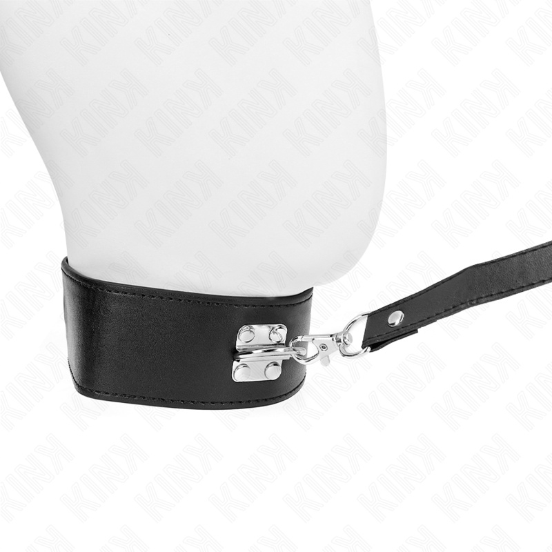 Collier BDSM avec Laisse 116cm Réglable Noir - KINK - KINK COLLAR & GAG