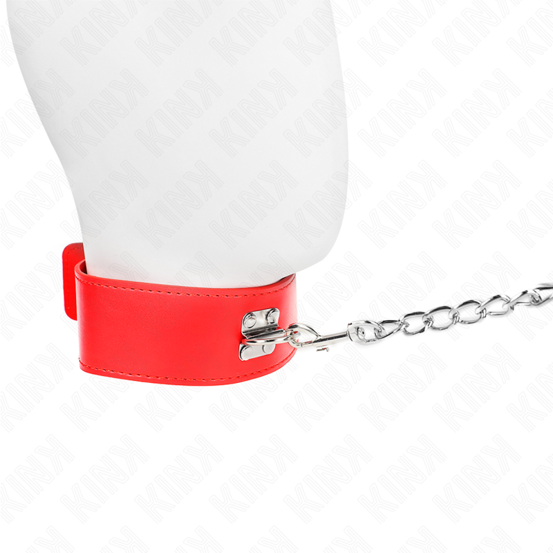 Kit Bondage Collier Laisse 65cm Bracelet Rouge - KINK - KINK COLLAR & GAG