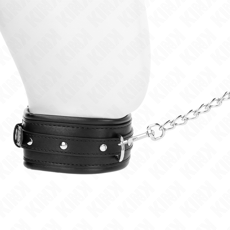 Collier BDSM avec Bracelet à Boucle Brillante 65cm - KINK - KINK COLLAR & GAG