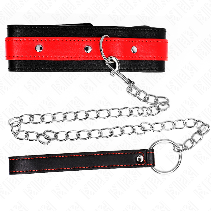 Collier BDSM avec Bracelet Rouge Ajustable 65 CM - KINK - KINK COLLAR & GAG