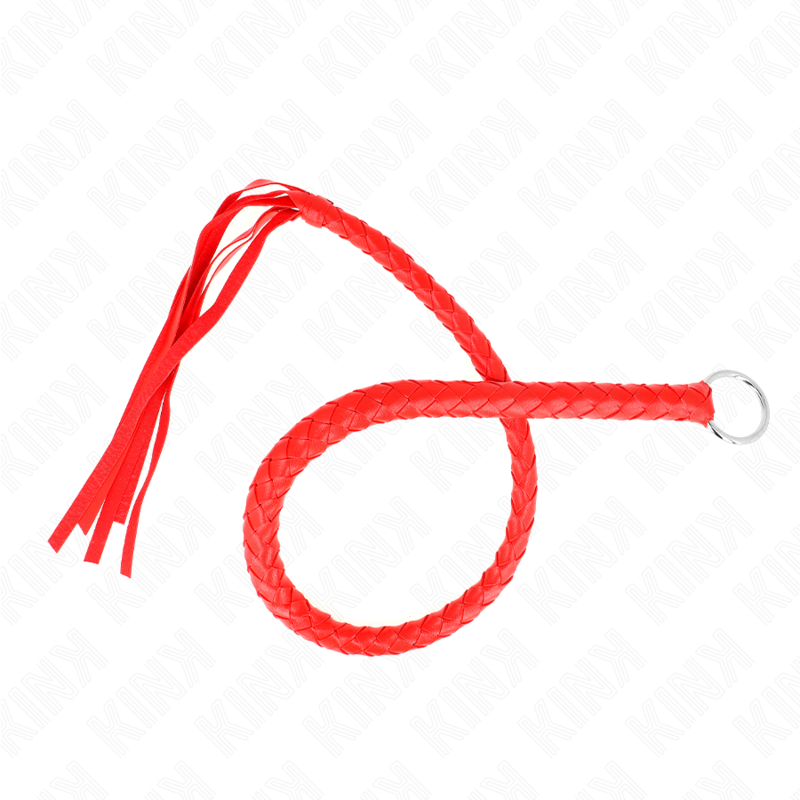 KINK - Fouet BullWhip BDSM avec anneau Rouge - 65 cm