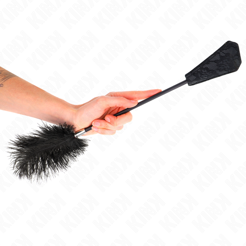 Plumeau Érotique Plumes d'Autruche Palette Dentelle 56cm - KINK - KINK IMPACT & TOUCH