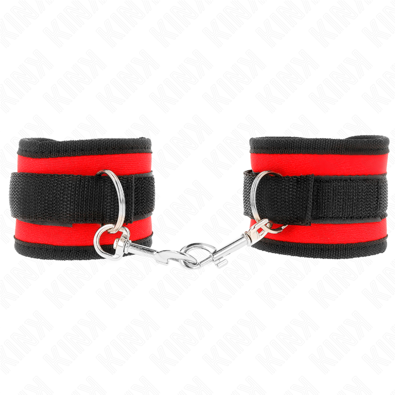 Menottes Nylon KINK Rouge-Noir Réglables - KINK - KINK WRIST RESTRAINT