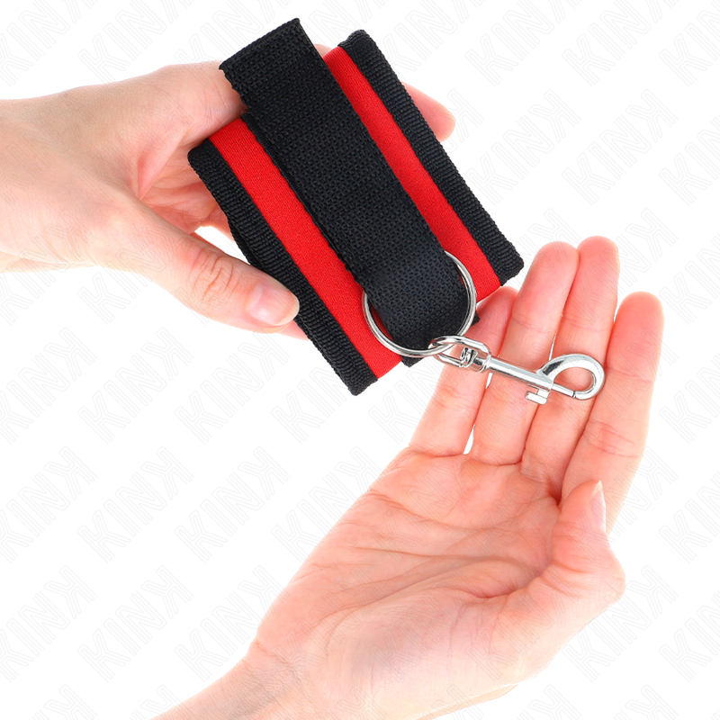 Menottes Nylon KINK Rouge-Noir Réglables - KINK - KINK WRIST RESTRAINT
