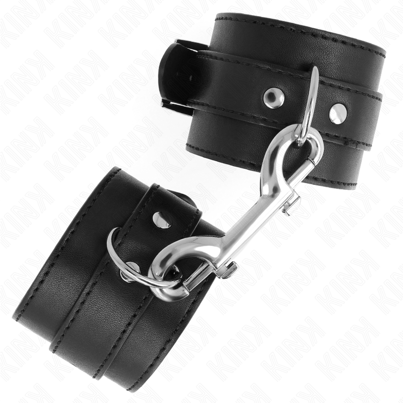 Bracelets BDSM Cuir Rivets Noirs Réglables - KINK - KINK WRIST RESTRAINT