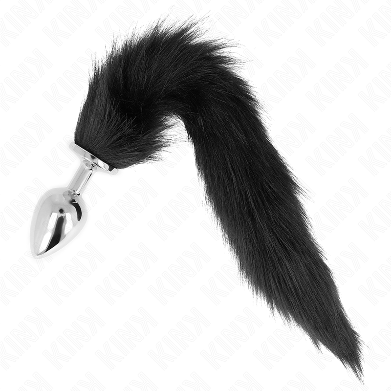 Plug Anal avec Queue de Renard Synthétique Noir 40 cm - KINK