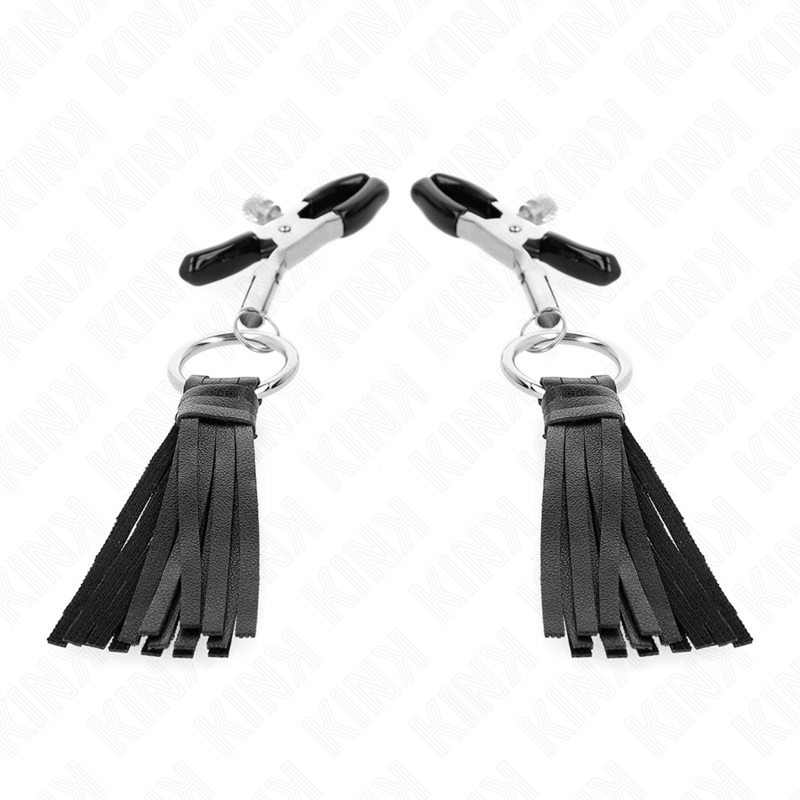 KINK – Pinces à tétons réglables avec franges en cuir