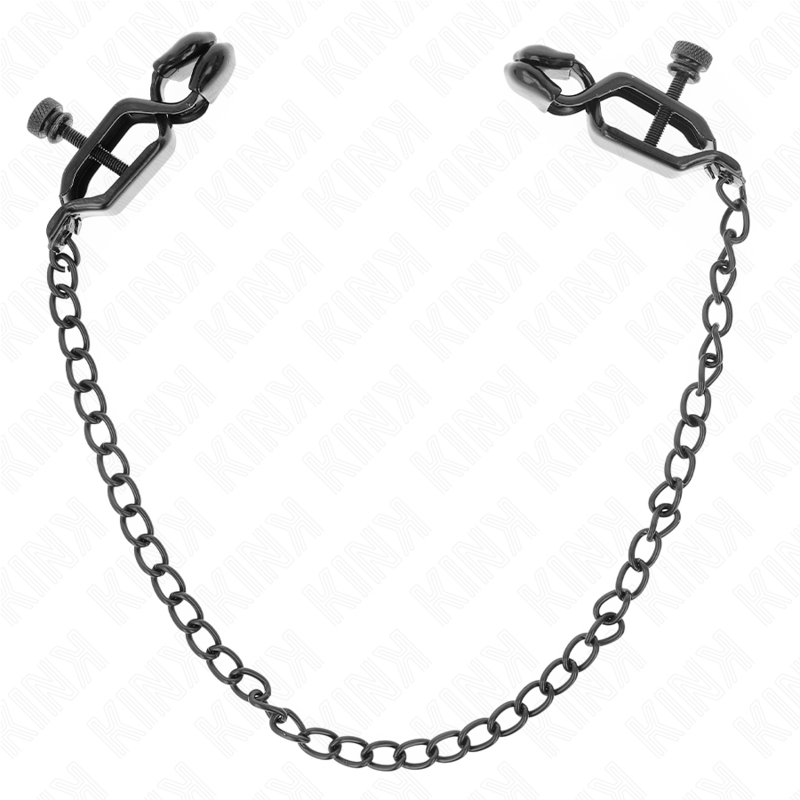 KINK – Pinces à tétons plates noires réglables avec chaîne