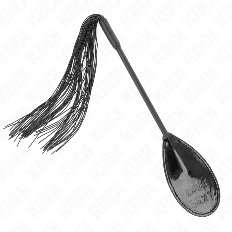 KINK - Paddle avec Inscription Love & Sexy avec Martinet Noir