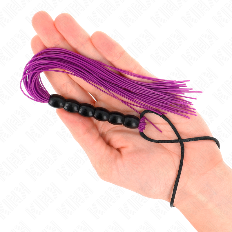 KINK - Mini Fouet BDSM de Poche avec Billes Violettes - 26 cm