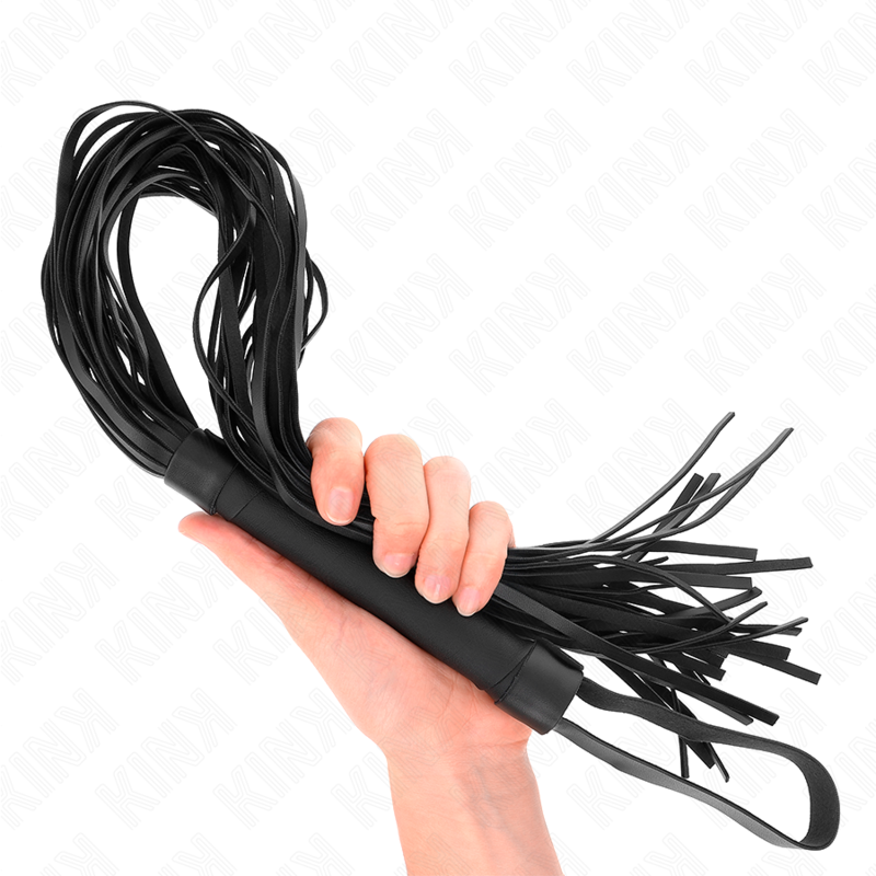 KINK - Martinet BDSM Noir Imitation Peau de Mouton - 60 cm