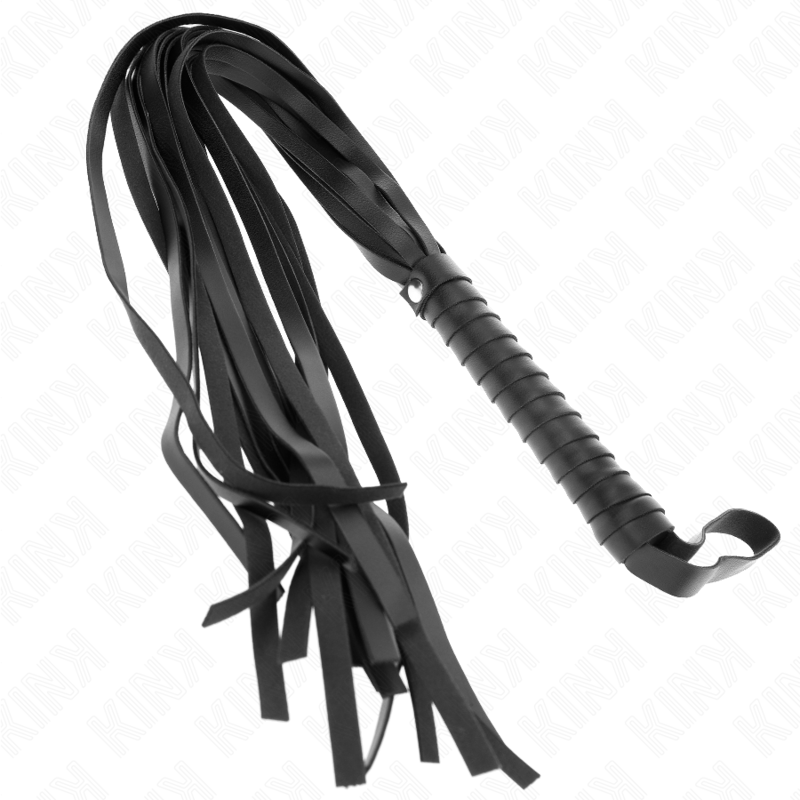 KINK - Fouet BDSM Noir avec Lanière de sécurité - 70 cm