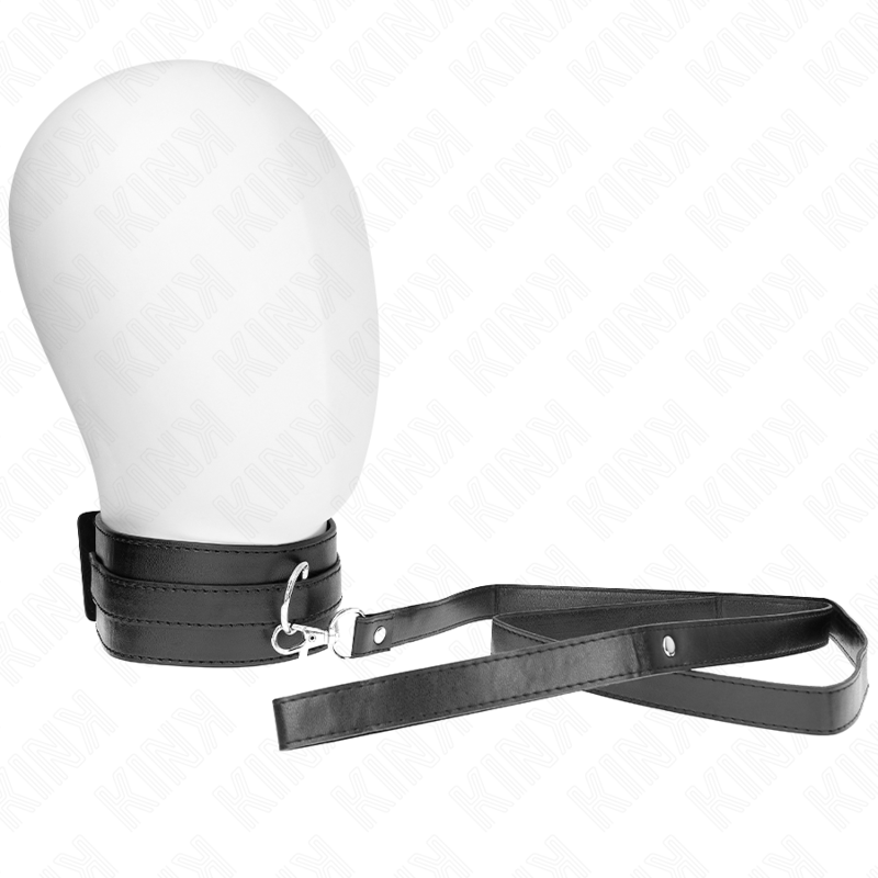 Collier BDSM avec Laisse 116cm Réglable Noir - KINK - KINK COLLAR & GAG