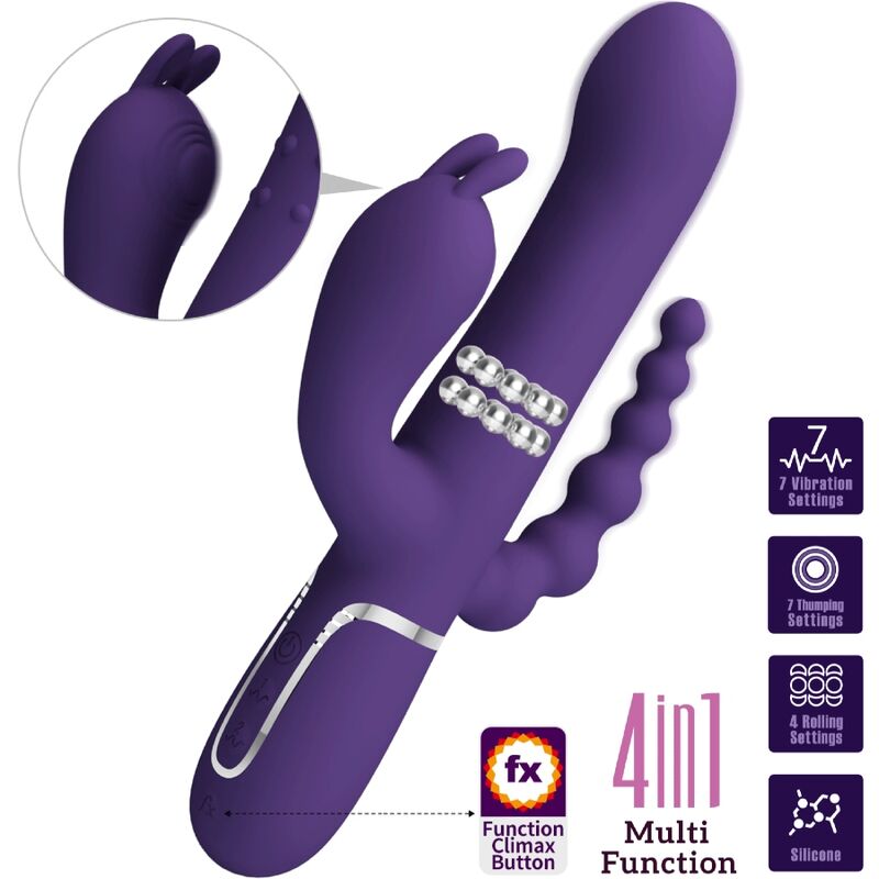 Vibromasseur Triple Stimulation Cammy Violet - Pretty Love