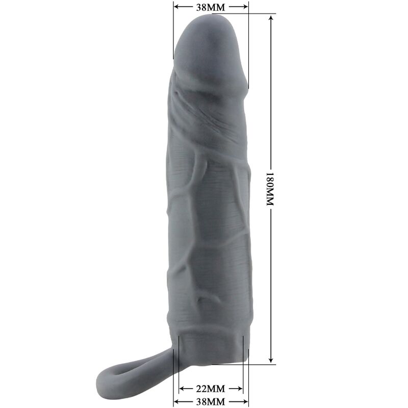 Manchon Pénis Spearhead avec Anneau Testicules Gris - Pretty Love