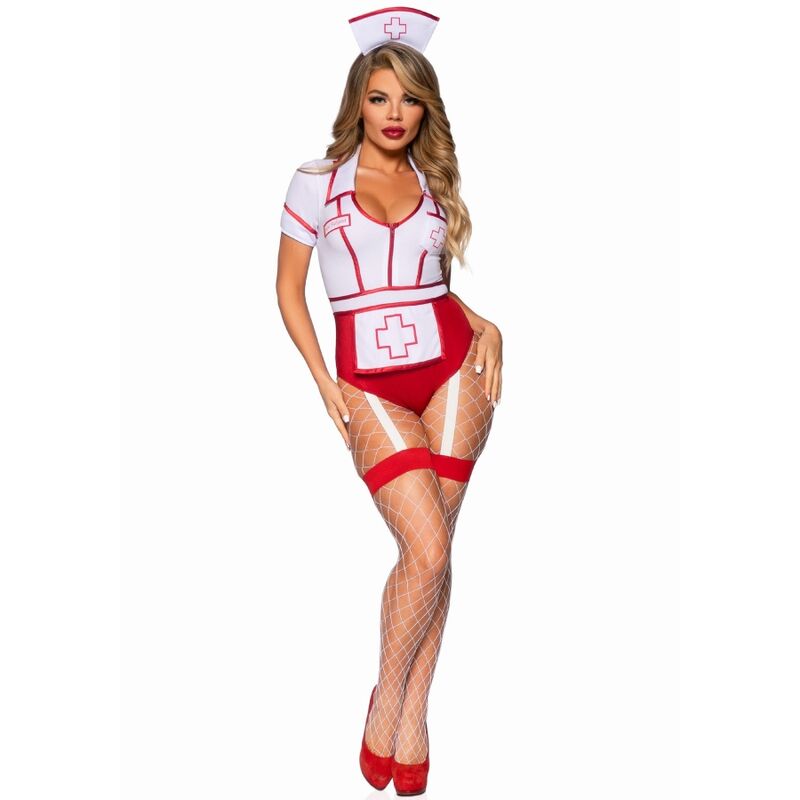 Déguisement Infirmière Sexy Rouge Blanc Taille M - Leg Avenue