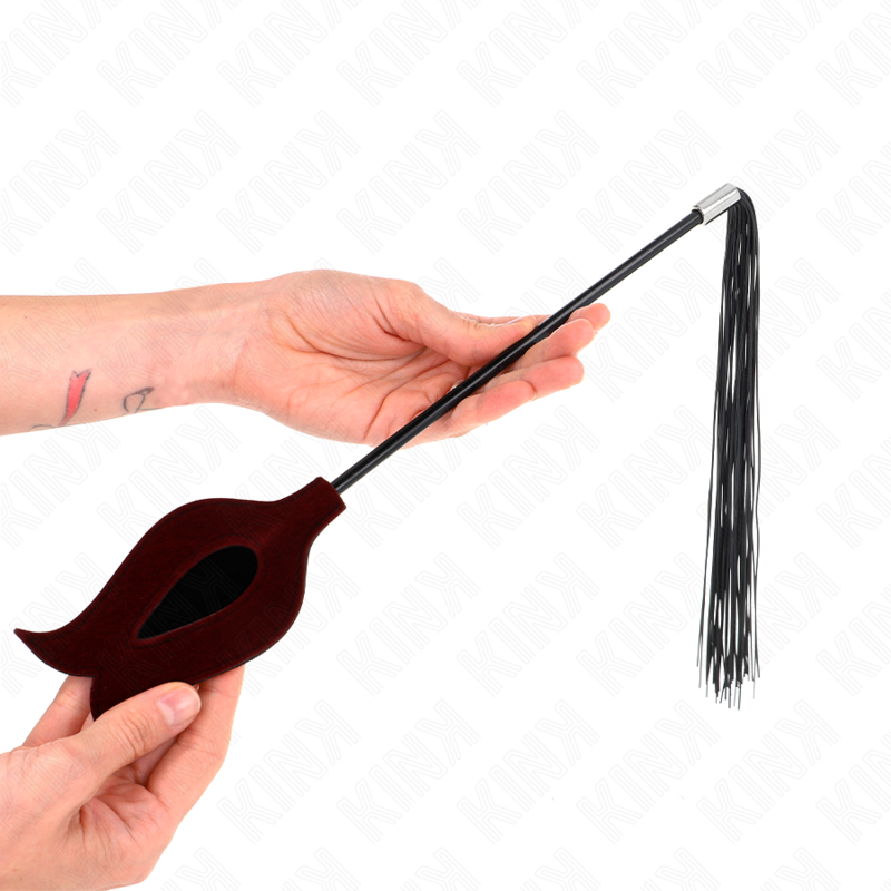 KINK - Paddle en Forme de Rose avec Martinet Noir - 45 cm