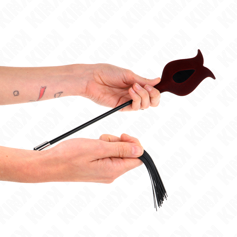 KINK - Paddle en Forme de Rose avec Martinet Noir - 45 cm