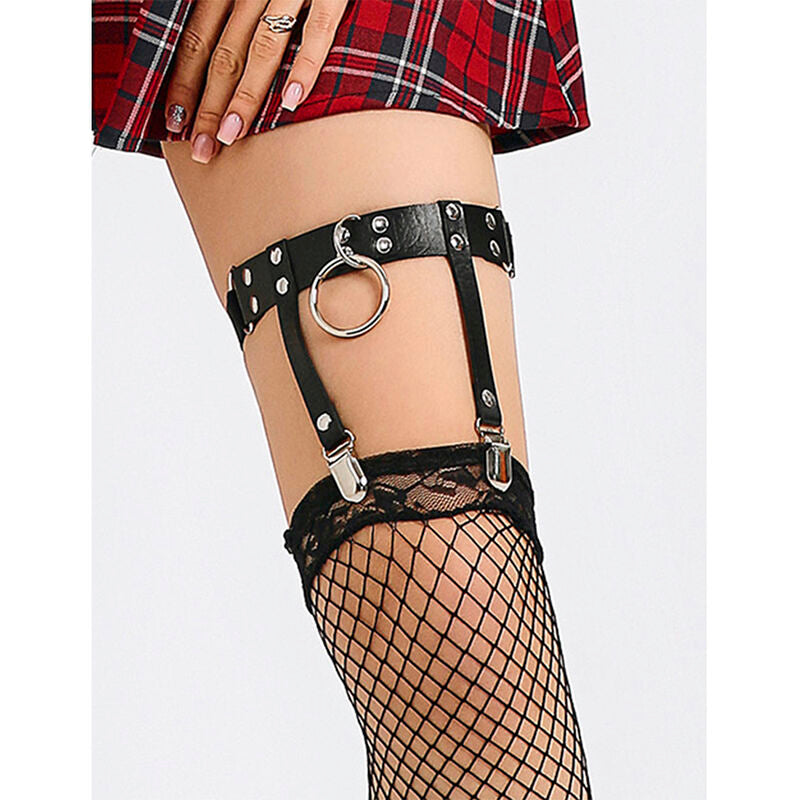 Subblime - 953744 jarretelle punk en cuir ajustable noir taille unique