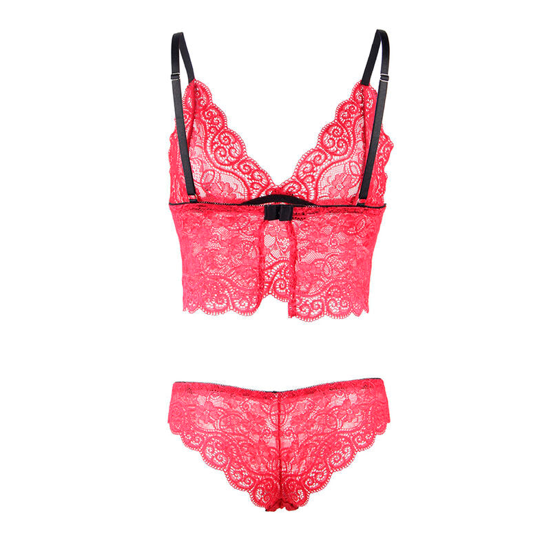 Seidenachthemd und Spitze + rote Unterhose S/M - Subblime